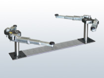 Two cylinder lifting devices with flat swivel arm supports 